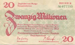 Dresden-Neustadt - Amtshauptmannschaft - 24.9.1923 - 20 Millionen Mark 