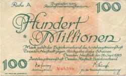 Dresden-Neustadt - Amtshauptmannschaft - 26.9.1923 - 100 Millionen Mark 