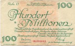 Dresden-Neustadt - Amtshauptmannschaft - 26.9.1923 - 100 Millionen Mark 