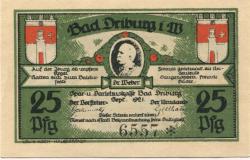 Driburg (Bad) - Spar- und Darlehnskasse - September 1921 - 25 Pfennig 