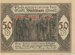 Dülmen - Stadt - 1.12.1921 - 50 Pfennig 