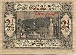 Dülmen - Stadt - 1.12.1921 - 2 1/2  Mark 