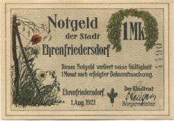 Ehrenfriedersdorf - Stadt - 1.8.1921 - 1 Mark 