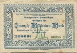 Emmendingen - Stadt - 27.10.1923 - 20 Milliarden Mark 