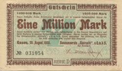Essen - Konsumverein Eintracht eGmbH  - 23.8.1923 - 1 Million Mark 
