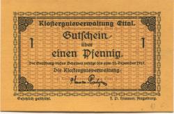 Ettal - Klostergut - - 31.12.1917 - 1 Pfennig 