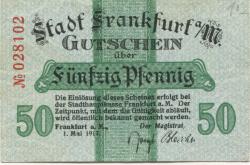 Frankfurt - Stadt - 1.5.1917 - 50 Pfennig 