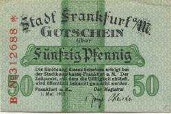 Frankfurt - Stadt - 1.5.1917 - 50 Pfennig 