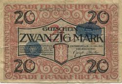 Frankfurt - Stadt - 15.10.1918 - 1.11.1919 - 20 Mark 