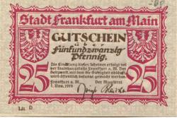 Frankfurt - Stadt - 1.11.1919 - 25 Pfennig 