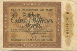 Frankfurt - Stadt - 1.8.1923 - 1 Million Mark 