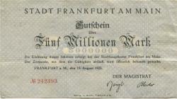 Frankfurt - Stadt - 15.8.1923 - 5 Millionen Mark 