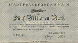 Frankfurt - Stadt - 15.8.1923 - 5 Millionen Mark 