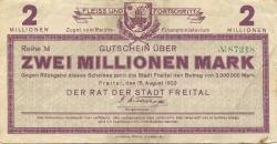 Freital - Stadt - 15.8.1923 - 2 Millionen Mark 