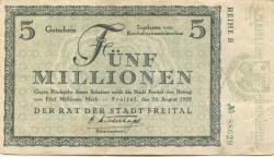 Freital - Stadt - 25.8.1923 - 5 Millionen Mark 