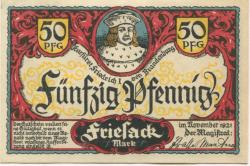 Friesack - Stadt - November 1921 - 50 Pfennig 