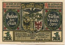 Fürstenwalde - Stadt - 1921 - 1 Mark 