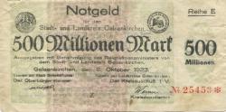 Gelsenkirchen - Stadt und Kreis - 6.10.1923 - 500 Millionen Mark 