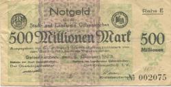 Gelsenkirchen - Stadt und Kreis - 6.10.1923 - 500 Millionen Mark 