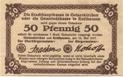 Gelsenkirchen und Rotthausen - Stadt und Gemeinde - 15.5.1917 - 50 Pfennig 