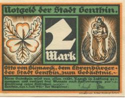 Genthin - Stadt - 1.7.1921 - 2 Mark 