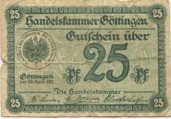 Göttingen - Handelskammer - 26.4.1917 - 25 Pfennig 