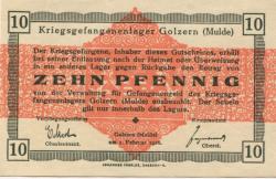 Golzern (heute: Grimma) - Kriegsgefangenenlager - 1.2.1916 - 10 Pfennig 
