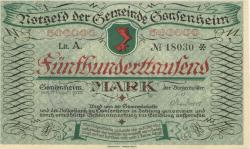 Gonsenheim (heute: Mainz) - Gemeinde - 17.8.1923 - 500000 Mark 