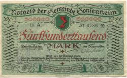 Gonsenheim (heute: Mainz) - Gemeinde - 17.8.1923 - 500000 Mark 