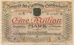 Gonsenheim (heute: Mainz) - Gemeinde - 17.8.1923 - 1 Million Mark 