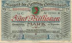 Gonsenheim (heute: Mainz) - Gemeinde - 17.8.1923 - 5 Millionen Mark 