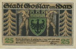 Goslar - Stadt - Juni 1920 - 1.6.1923 - 25 Pfennig 