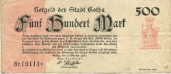 Gotha - Stadt - 5.10.1922 - 500 Mark 