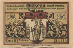 Guhrau (heute: PL-Gora) - Städtische Sparkasse - 1922 - 2 Mark 