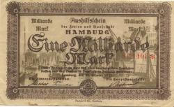 Hamburg - Stadt und Staat - 12.10.1923 - 1 Milliarde Mark 