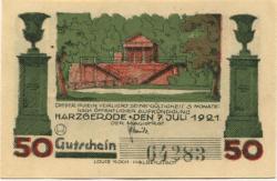 Harzgerode - Stadt - 7.7.1921 - 50 Pfennig 