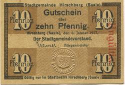 Hirschberg - Stadt - 6.1.1917 - 10 Pfennig 
