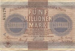 Höchst - Kreis - 10.8.1923 - 5 Millionen Mark 