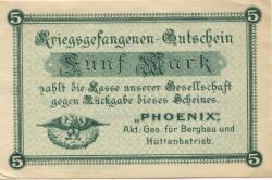 Hoerde (heute Dortmund) - Phoenix AG für Bergbau und Hüttenbetrieb, Kriegsgefangenen-Abteilung - -- - 5 Mark 