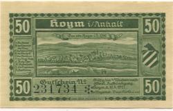 Hoym (heute: Seeland) - Stadt - 17.5.1921 - 50 Pfennig 