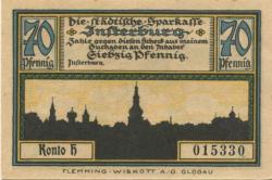 Insterburg (heute: R-Tschernjachowsk) - Städtische Sparkasse - -- - 70 Pfennig 