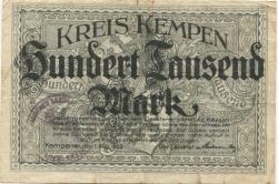 Kempen - Kreis - 1.8.1923 - 100000 Mark 