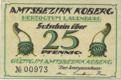 Koberg - Amtsbezirk - -- - 25 Pfennig 