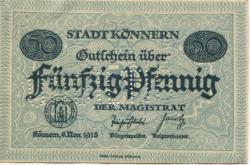 Könnern - Stadt - 6.11.1918 - 50 Pfennig 