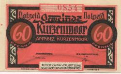 Kurzenmoor (heute: Seester) - Gemeinde - - 31.12.1921 - 60 Pfennig 