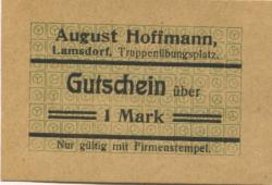 Lamsdorf (heute: PL-Lambinowice) - Hoffmann, August, Specerei-Handlung - -- - 1 Mark 