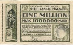 Landau - Stadt - 1.9.1923 - 1 Million Mark 