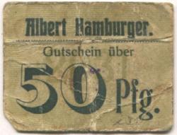 Landeshut (heute: PL-Kamienna Góra) - Hamburger, Albert, Mechanische Leinen-Weberei - -- - 50 Pfennig 