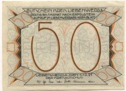 Liebenwerda (Bad) - Kreis - 1.10.1921 - 50 Pfennig 