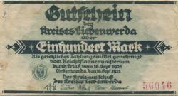 Liebenwerda (Bad) - Kreis - 16.9.1922 - 100 Mark 